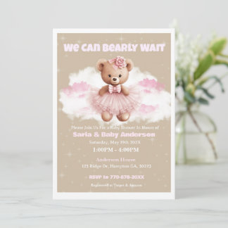 Teddybeer Babyshower Uitnodiging
