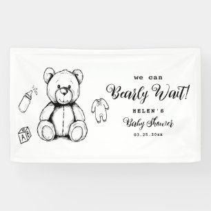 Teddybeer babyshower uitnodiging, Geslacht neutraa Spandoek