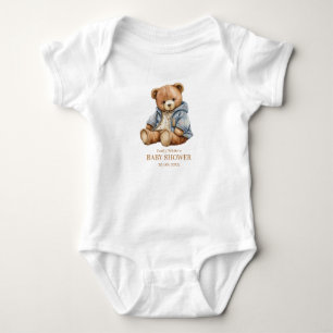 Teddybeer Babyshower Uitnodiging Kan Nauwelijks Wa Romper