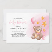 Teddybeer Babyshower Uitnodigingen (Voorkant)