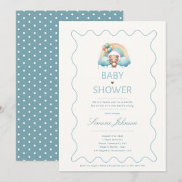 Teddybeer babyshower uitnodigingen jongens