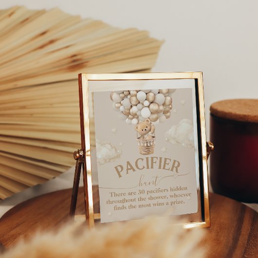 Teddybeer ballon Baby shower fopspeen Hunt Poster