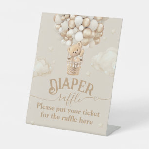 Teddybeer ballon Baby shower luier loterij Reclamebord Met Voetstuk