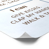 Teddybeer ballon eerste verjaardag mijlpaal teken poster (Hoek)