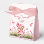 Teddybeer ballon roze vlinder meisje Baby shower Bedankdoosjes (Voorkant Zijde)