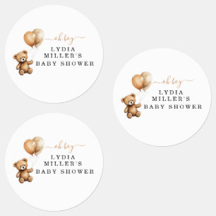 Teddybeer ballonnen baby shower Geslacht neutraal Labels