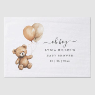 Teddybeer Ballonnen baby shower Geslacht neutraal  Tissuepapier
