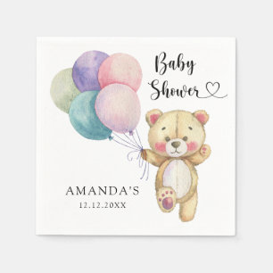 Teddybeer ballonnen - Baby shower Servet