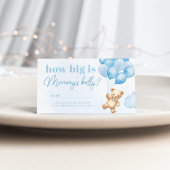 Teddybeer ballonnen blauw hoe groot is mama's buik informatiekaartje