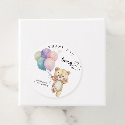 Teddybeer ballonnen - dank u dragen veel bedankjes labels (In situ)