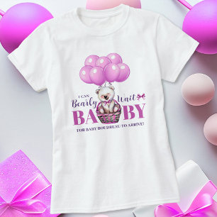 Teddybeer Barly Daar Roze Baby shower T-shirt