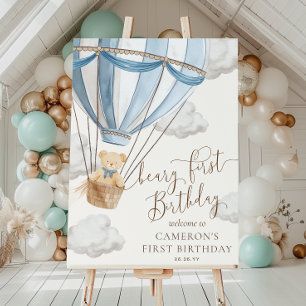 Teddybeer Beary eerste verjaardag welkomstbord Poster