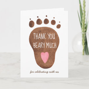 Teddybeer Beary Veel Baby Shower Dankkaart Bedankkaart