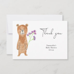 Teddybeer bedank je babyshower bedankkaart