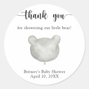 Teddybeer bedankt ronde sticker