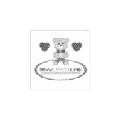 Teddybeer bij me rubberstempel (Afrduk)