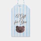 Teddybeer blauw gestreept dank u Label Cadeaulabel (Achterkant)