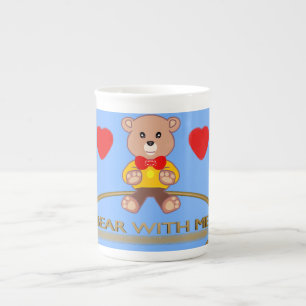 Teddybeer Blauw Porselein Kop