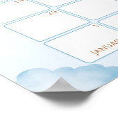 Teddybeer blauw Raad de vervaldatum kalender Poster (Hoek)