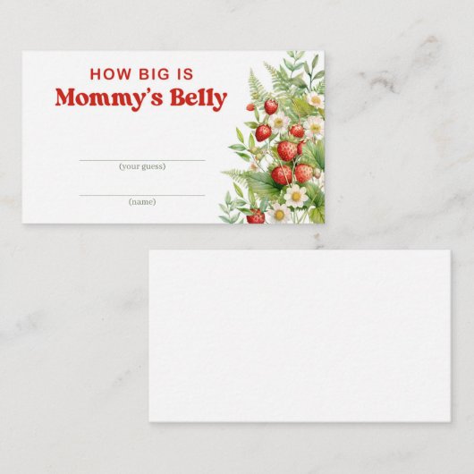 Teddybeer blauwe bloemen Hoe groot is mama's buik Informatiekaartje (Voorkant / Achterkant)