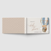 Teddybeer, blauwe heteluchtballon, Baby shower Gastenboek (Volledig)