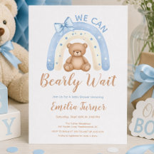 Teddybeer Blauwe Regenboog Jongen Babyfeestje