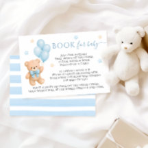 Teddybeer Blauwe Strik Ballonnen Boek Voor Babyfee