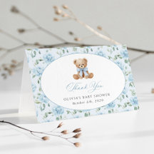 Teddybeer, Blauwe Strik, Blauwe Bloemen, Baby Show