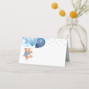 Teddybeer Blauwe Zilveren Ballonnen Baby Shower Vo