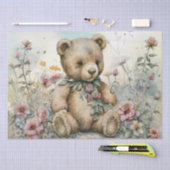 Teddybeer Bloemen Waterverf Tissuepapier (Craft)