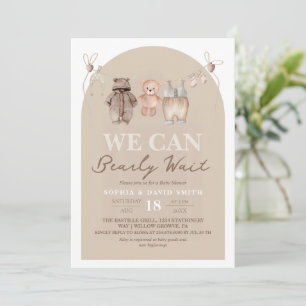Teddybeer Bruine Baby Shower Kaart