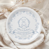 Teddybeer Chinoiserie krans Baby shower Papieren Bordje