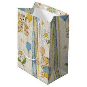 Teddybeer Daisytuin Patroon (10) Medium Cadeauzakje