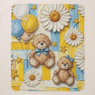 Teddybeer Daisytuin Patroon (12) Sherpa Deken