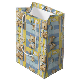 Teddybeer Daisytuin Patroon (7) Medium Cadeauzakje