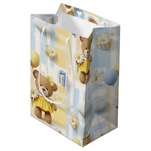 Teddybeer Daisytuin Patroon (8) Medium Cadeauzakje