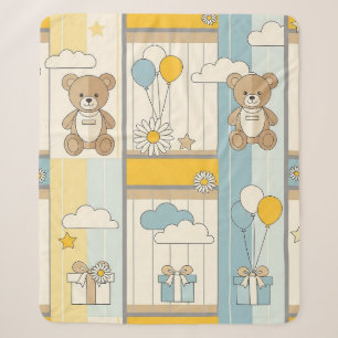 Teddybeer Daisytuin Patroon (9) Sherpa Deken