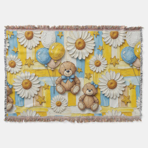 Teddybeer Daisytuinpatroon (11) Deken