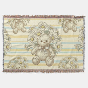 Teddybeer Daisytuinpatroon (1) Deken