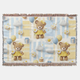 Teddybeer Daisytuinpatroon (8) Deken