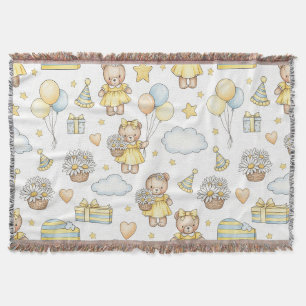 Teddybeer Dasiy Tuin Patroon (14) Deken