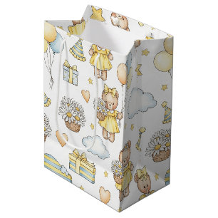Teddybeer Dasiy Tuin Patroon (14) Medium Cadeauzakje