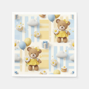Teddybeer Dasiy Tuin Patroon (8) Servet
