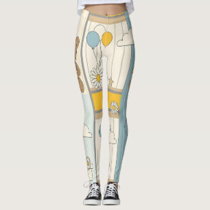 Teddybeer Dasiy Tuin Patroon (9) Leggings