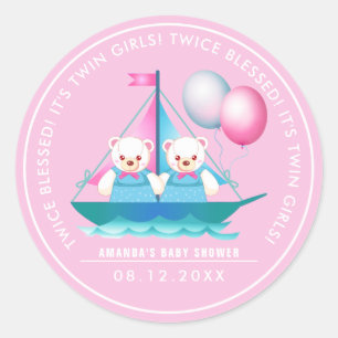 Teddybeer de TweelingStickers van de Gunst van Ronde Sticker