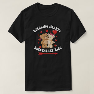 Teddybeer die Hartjes Stoelt met een Kusje T-shirt