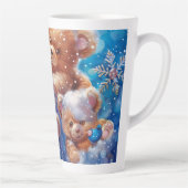 Teddybeer digitale kunst latte mok (Rechts)