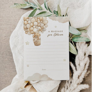 Teddybeer Eerste Verjaardag Tijd Capsule Massage Informatiekaartje