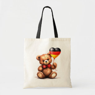 teddybeer en ballon met de Duitse vlag. Tote Bag