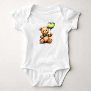 teddybeer en ballon met de Gabonese vlag. Romper